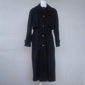 Jacqueline Ferrar Women’s Single-Breasted Maxi Trench with Belt 10Petite Black